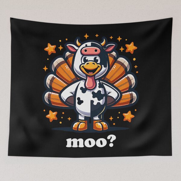 Item preview, Thanksgiving Turkey Funny Day Moo Festive 90s Holiday Cow designed and sold by rebeccathanuos.