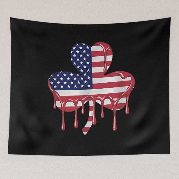 Item preview, Dripping American Flag Shamrock Tee designed and sold by TinaMDedrick.