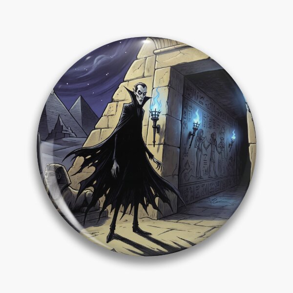 Item preview, Vampire at an Egyptian tomb illustration gothic vampire art designed and sold by Vintage Designs +.