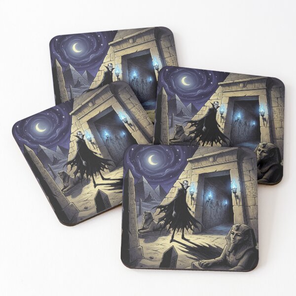 Item preview, Vampire at an Egyptian tomb illustration gothic vampire art designed and sold by Vintage Designs +.