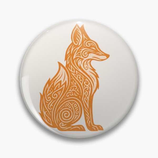 Aperçu de l'œuvre Renard tribal de flamme | Illustration mystique au trait créée et vendue par Ombrya.