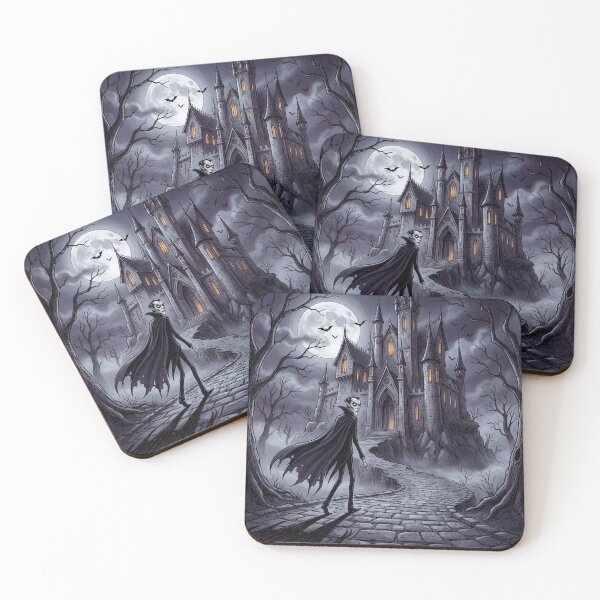 Item preview, Vampire at a Gothic Castle at Twilight illustration gothic vampire art designed and sold by Vintage Designs +.