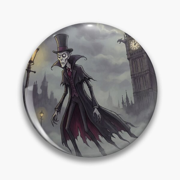 Item preview, A Victorian Vampire in the London Fog illustration gothic vampire art designed and sold by Vintage Designs +.