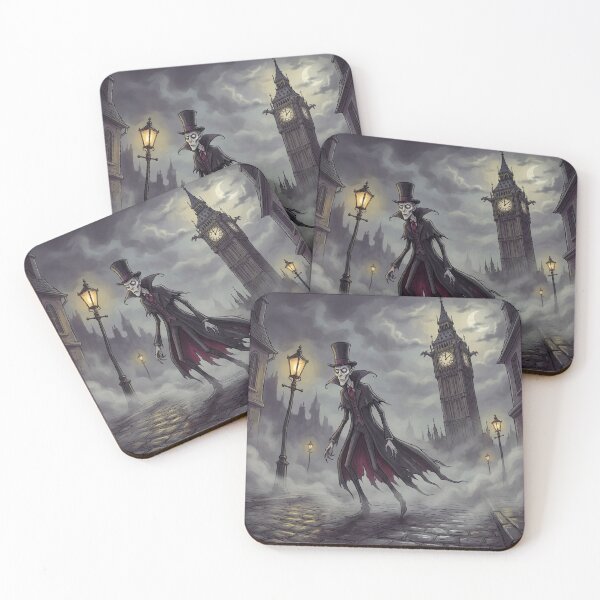 Item preview, A Victorian Vampire in the London Fog illustration gothic vampire art designed and sold by Vintage Designs +.