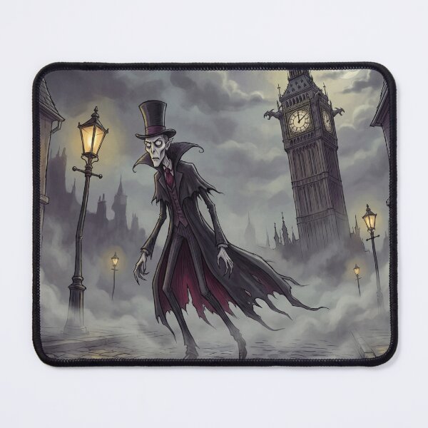 Item preview, A Victorian Vampire in the London Fog illustration gothic vampire art designed and sold by Vintage Designs +.