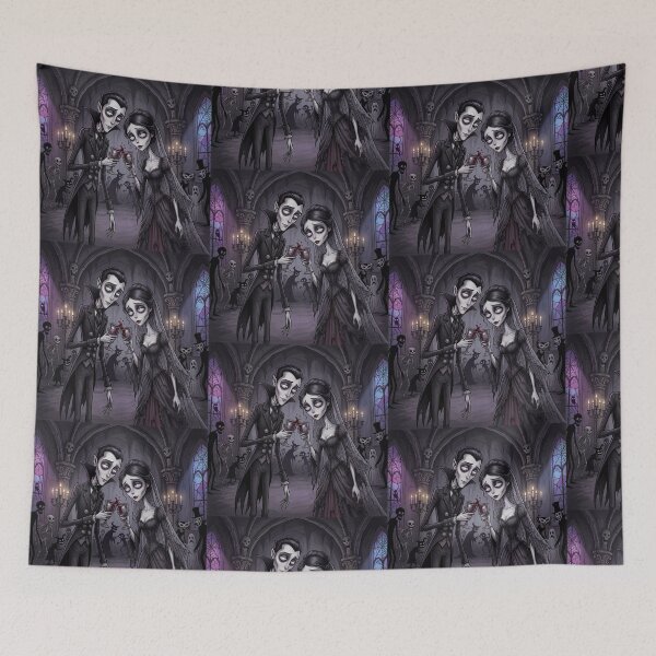 Item preview,  Vampire toast at the party  romance Gothic illustration art designed and sold by Vintage Designs +.