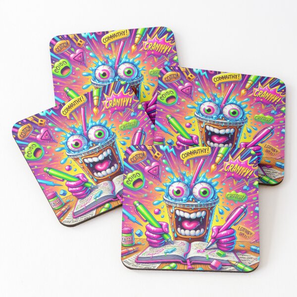 Item preview, Caffeinated Madness – Exploding Brain Coffee Cup Art designed and sold by ComedyInkFactor.