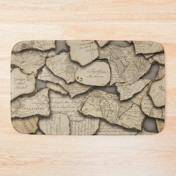 Item preview, Burnt Vintage Map Fragments designed and sold by Kaleidoscope Print.