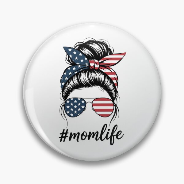 Item preview, Mom Life American Mom Messy Bun 4Th Of July designed and sold by StephenDDArt.