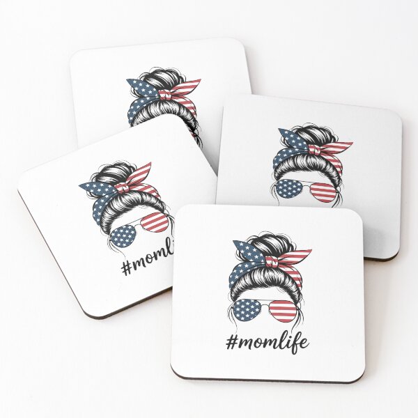 Item preview, Mom Life American Mom Messy Bun 4Th Of July designed and sold by StephenDDArt.