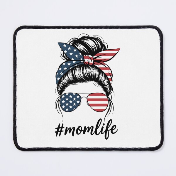 Item preview, Mom Life American Mom Messy Bun 4Th Of July designed and sold by StephenDDArt.