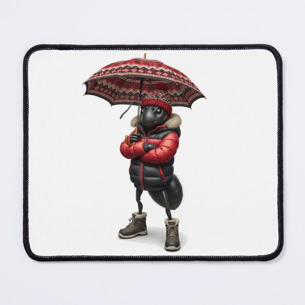 Item preview, Cool Black Ant in Puffer Jacket & Moroccan Pattern Umbrella - Funny Winter Insect Art designed and sold by designwiss.