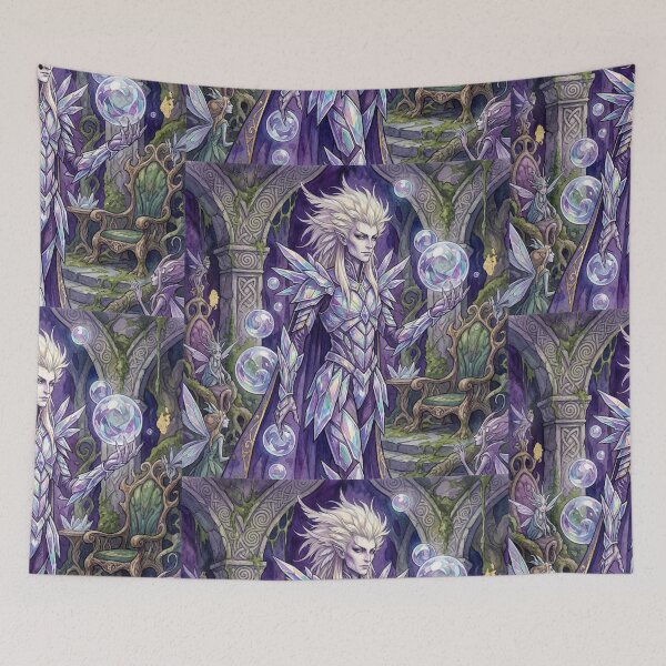 Item preview, Fantasy Elf summoner wizard illustration art designed and sold by Vintage Designs +.