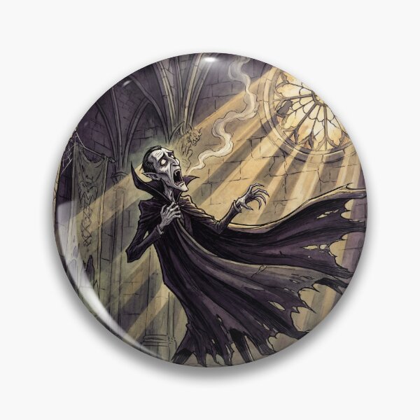 Item preview, Dracula trying to hide from the Sun illustration gothic vampire art designed and sold by Vintage Designs +.