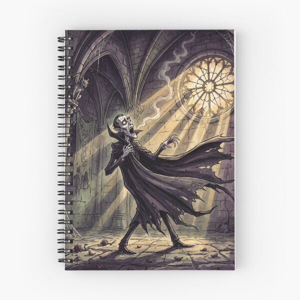 Item preview, Dracula trying to hide from the Sun illustration gothic vampire art designed and sold by Vintage Designs +.