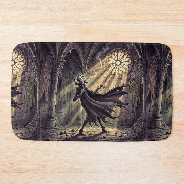 Item preview, Dracula trying to hide from the Sun illustration gothic vampire art designed and sold by Vintage Designs +.