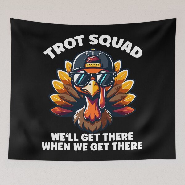 Item preview, Cute Happy Gobble Thanksgiving 80s Fall Trot Squad designed and sold by CalvinVanAuken.