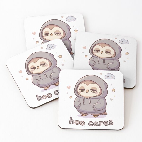 Item preview, Hoo Cares Funny Bored Owl Pun designed and sold by ffpdsgn.
