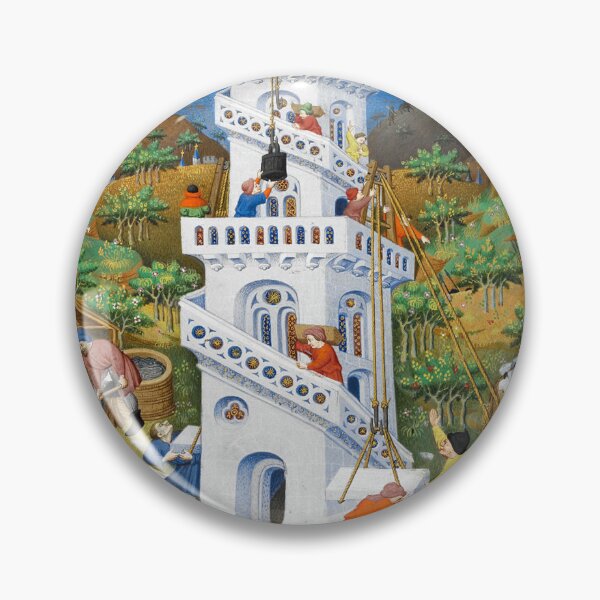 Item preview, Late medieval miniature. Construction of the Tower of Babel. designed and sold by likiska.