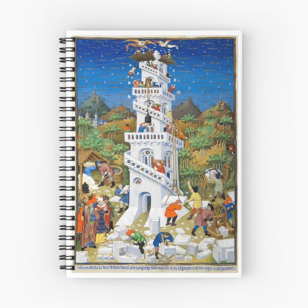 Item preview, Late medieval miniature. Construction of the Tower of Babel. designed and sold by likiska.