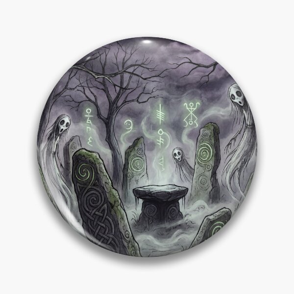 Item preview, Ancient Celtic summoning ritual with ghosts illustration gothic horror art designed and sold by Vintage Designs +.