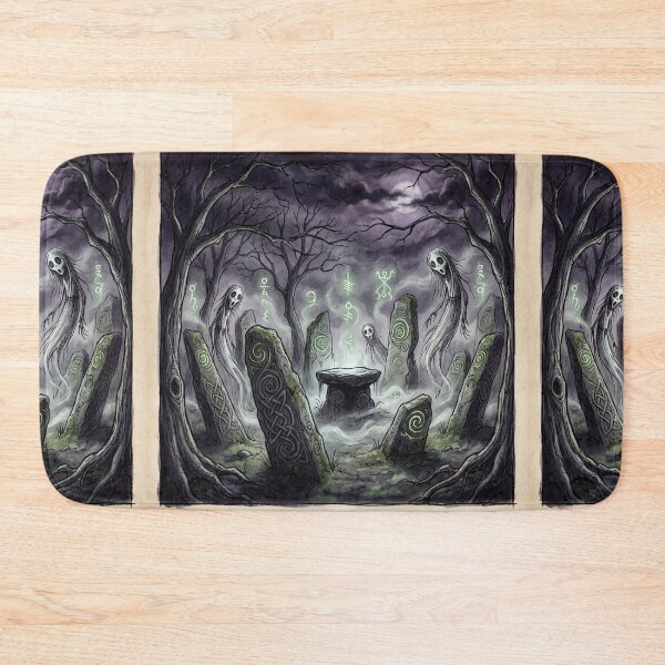 Item preview, Ancient Celtic summoning ritual with ghosts illustration gothic horror art designed and sold by Vintage Designs +.