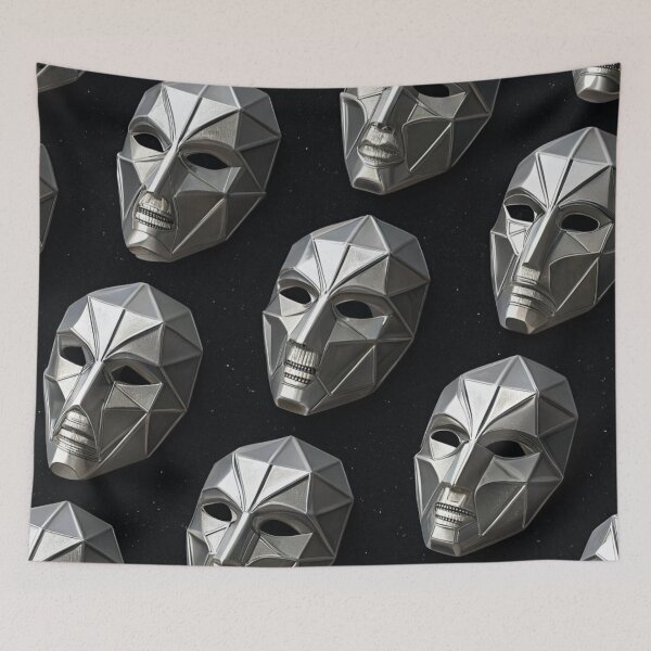 Item preview, Futuristic Geometric Metal Masks Pattern designed and sold by Lucky 777.