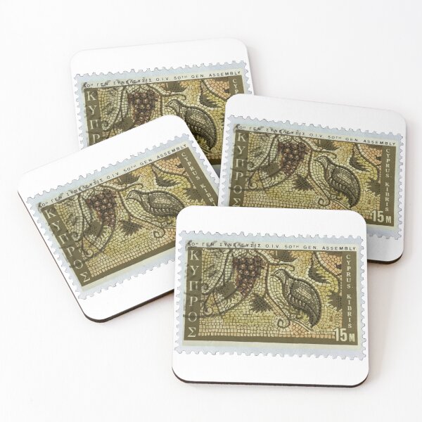 Item preview, Vintage Cyprus Mosaic Sepia Postage Stamp designed and sold by red-amber65.