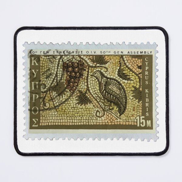 Item preview, Vintage Cyprus Mosaic Sepia Postage Stamp designed and sold by red-amber65.