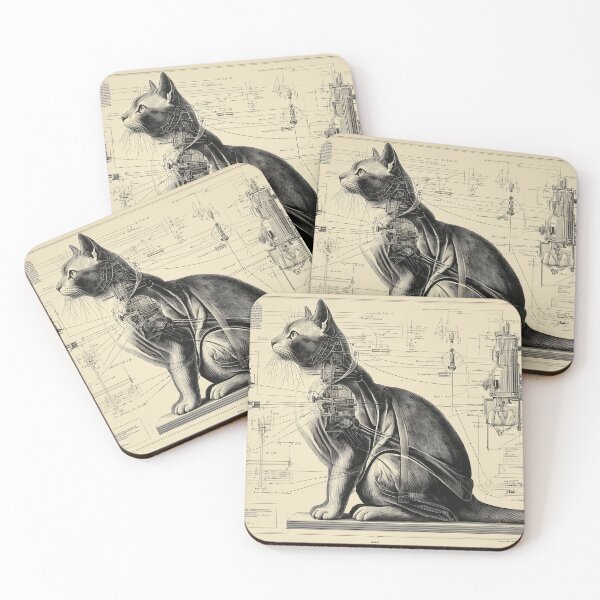 Item preview, Mechanical Cat Blueprint designed and sold by lautir.
