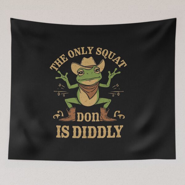 Item preview, The Only Squat I’m Doin’ Is Diddly Shirt, Cowboy Frog Funny Fitness Tee, Western Humor T-Shirt, Lazy Workout Vintage Shirt designed and sold by Printsouf.