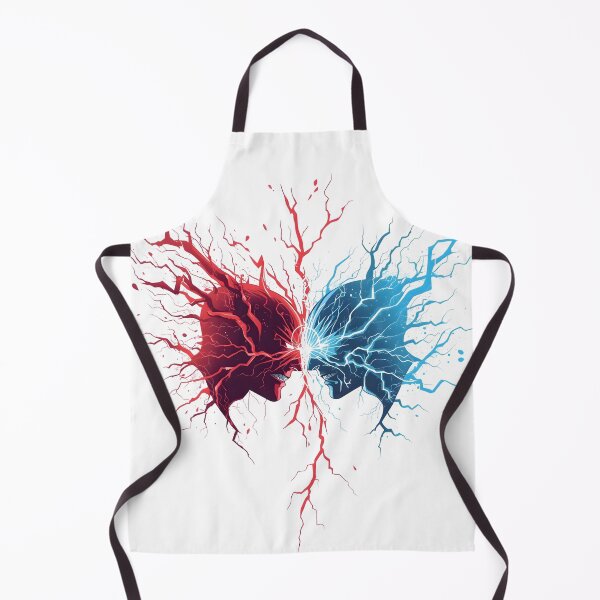 Item preview, Supernatural figures facing off with red blue crackling energy in bold minimal vector style on clean white background dramatic rivalry artwork designed and sold by ArtPetrenko90.