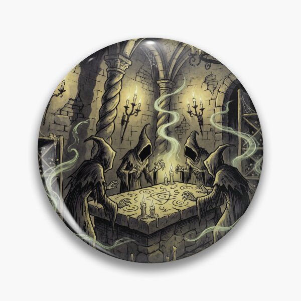 Item preview, Occult Cellar Ritual in druidic celtic castle garden illustration gothic horror art designed and sold by Vintage Designs +.