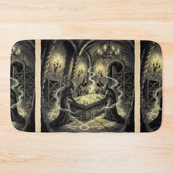 Item preview, Occult Cellar Ritual in druidic celtic castle garden illustration gothic horror art designed and sold by Vintage Designs +.