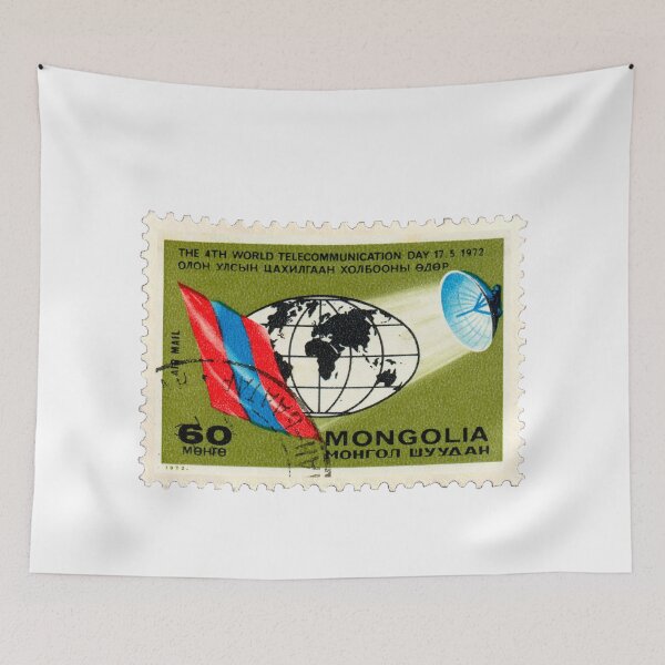 Artikelvorschau, Vintage Mongolei Sputnik Briefmarke entworfen und verkauft von red-amber65.