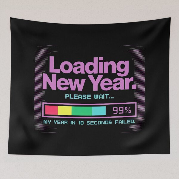 Item preview, Loading New Year Please Wait 99 Percent Progress Bar Design designed and sold by SplashTastic.
