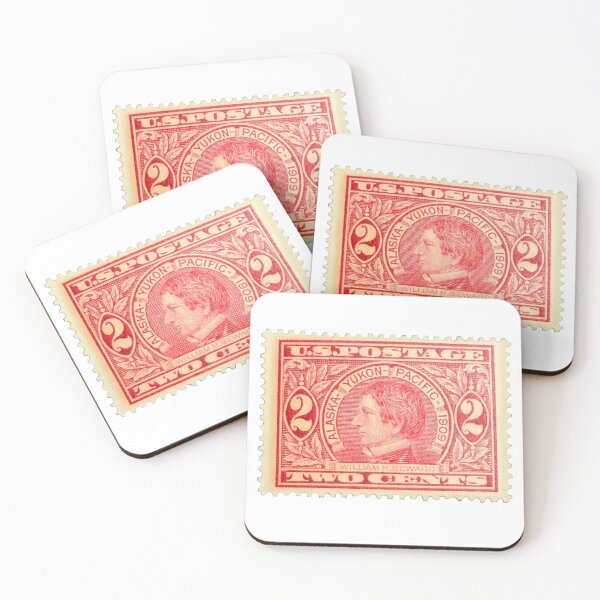 Item preview, Vintage William H Seward Alaska Red Postage Stamp designed and sold by red-amber65.