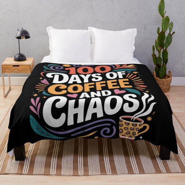 Item preview, 100 Days of Coffee and Chaos Typography T-shirt designed and sold by Tee Express.