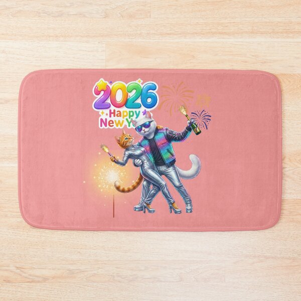 Item preview, Cyberpunk Cats NYE 2026 Party | Futuristic Dancing Duo & Gift Drones designed and sold by E-SarnEdge.