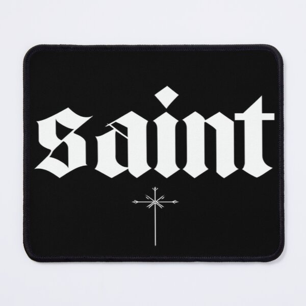 Item preview, Saint Gothic Typography Design – Bold Black & White Symbolic Art for Apparel, Posters & Decor designed and sold by Bright Nest Studio.