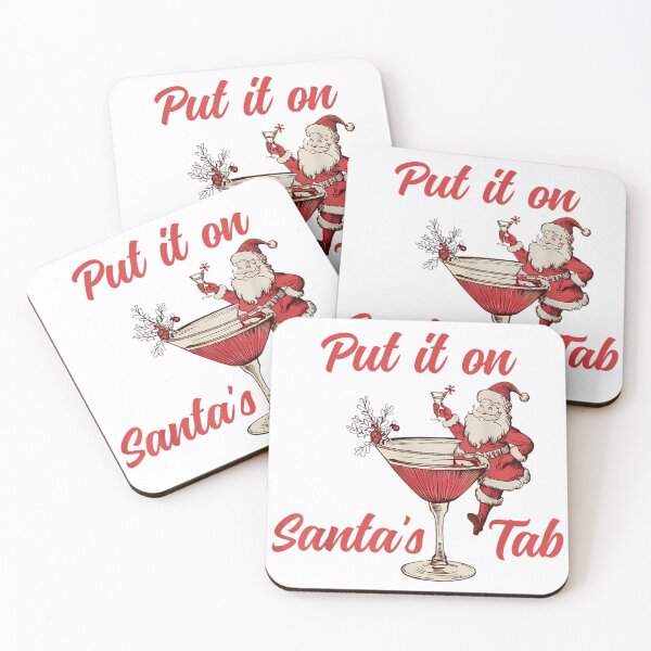 Item preview, Put It On Santa's Tab Funny Christmas Drinking Holiday Cocktail Design designed and sold by Serene woods.