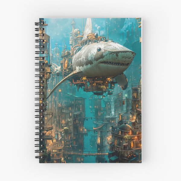 Item preview, futuristic steampunk shark designed and sold by Mauswohn.