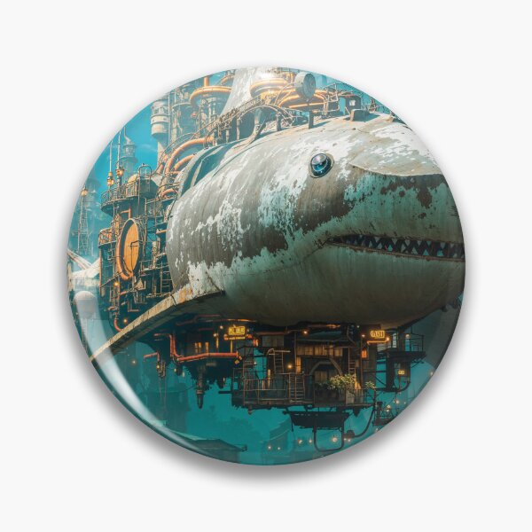Item preview, futuristic steampunk shark designed and sold by Mauswohn.