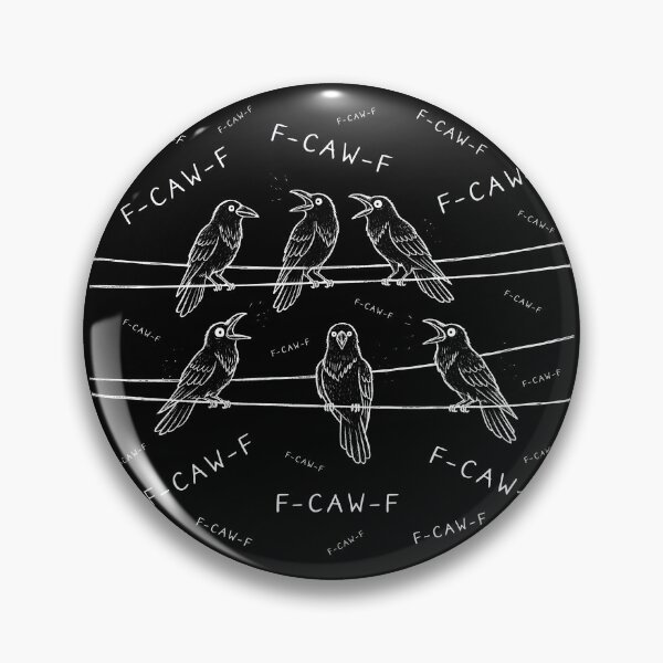 Item preview, F-Caw-F Crow Pun Funny Raven Attitude Simple Retro Vintage White FcawF designed and sold by ArtsMichalShop.