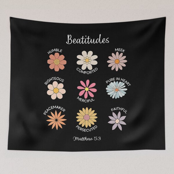 Item preview, Floral Beatitudes Matthew 5-3 Bible Verse Jesus Christian designed and sold by TiffanyLucia.