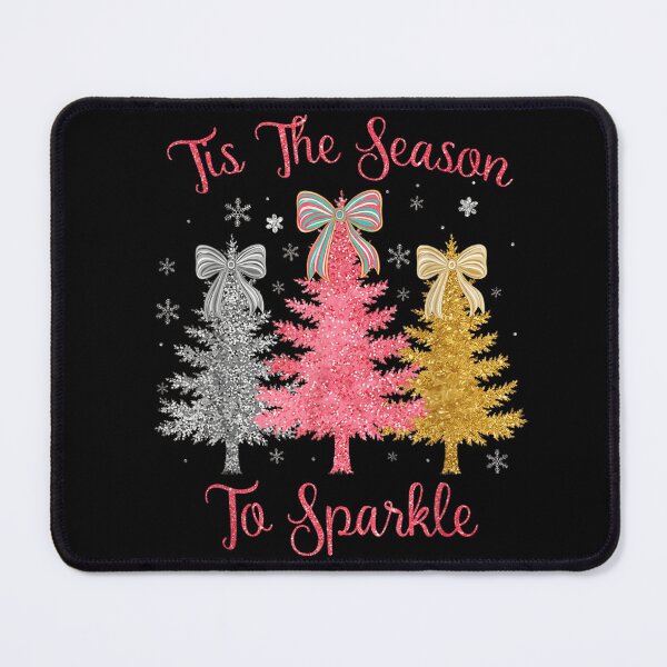 Item preview, Tis The Season To Sparkle Glitter Christmas Trees Bow Holiday Art designed and sold by Serene woods.