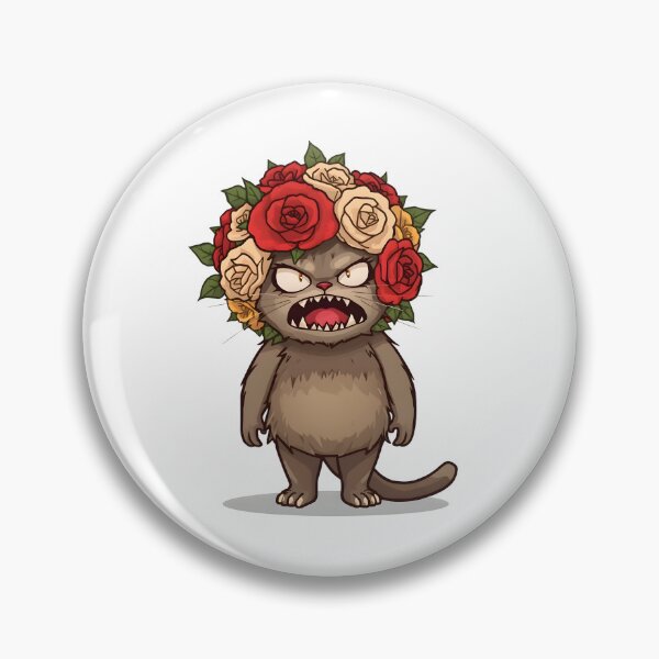 Item preview, Angry cat with floral crown in heated rivalry mood – funny cartoon feline illustration inspired by Stranger Things vibes designed and sold by ArtPetrenko90.