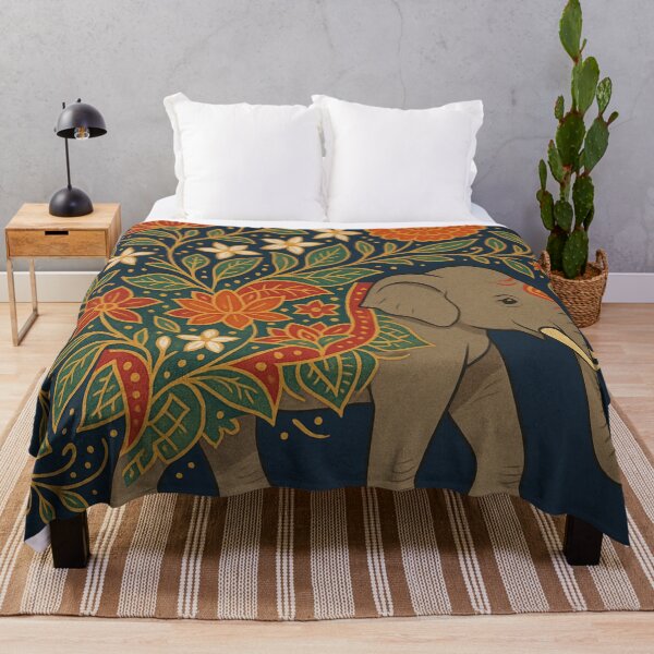 Item preview, Floral Elephant Illustration | Boho Wildlife Art designed and sold by HappySproutArt.