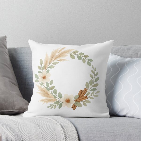 Item preview, Boho Winter Wreath Pampas Cinnamon - Christmas Floral Art designed and sold by PunchDrop.