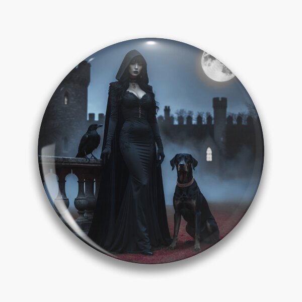 Item preview, gothic lady – dark fantasy elegance – castle night scene designed and sold by Traumrausch.